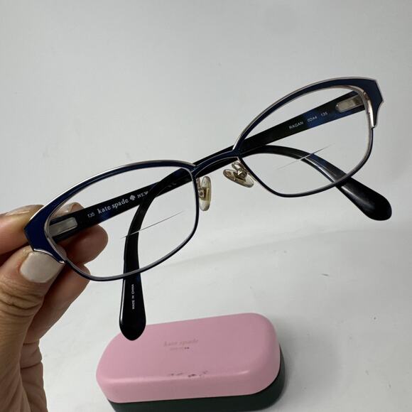 Kate Spade Ragan 0DA4 Blue Gold Tortoise Eyeglasses Frames 51-16 135 W/ Case - Picture 2 of 4